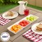 4 Pieces Avant White Plastic Divided Serving Trays 15” x 5” | Narrow Reusable 3-Section Party Platters | Serve Appetizers, Fruit, Veggies, & Desserts | BPA-Free & Made in USA